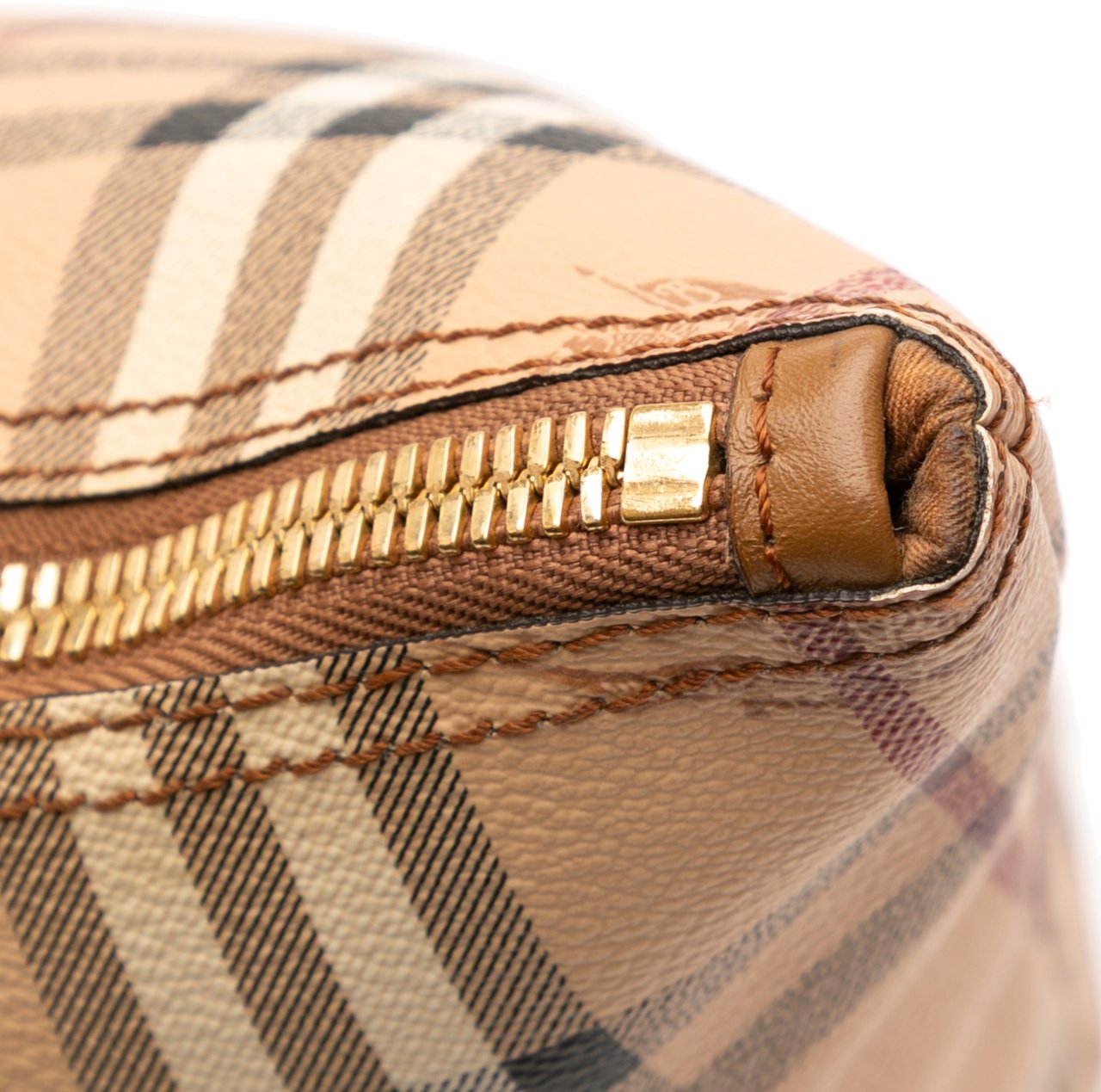 Burberry Medium Haymarket Check Coated Canvas Salisbury Tote Bruin