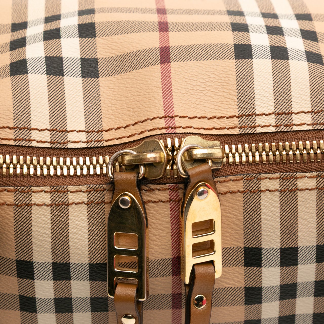Burberry Medium Haymarket Check Coated Canvas Salisbury Tote Bruin