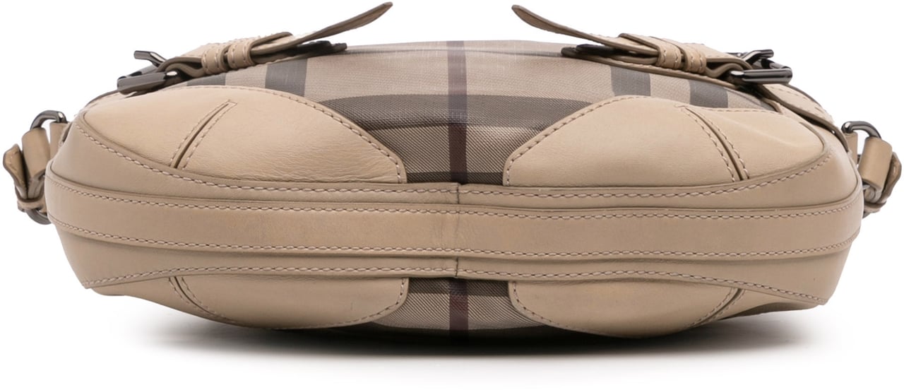 Burberry Smoke Check Coated Canvas and Leather Satchel Bruin