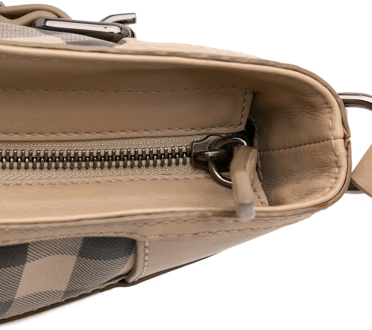 Burberry Smoke Check Coated Canvas and Leather Satchel Bruin