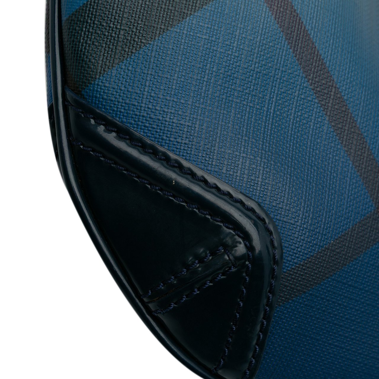 Burberry Supernova Check Coated Canvas Gradient Drawstring Crossbody Blauw