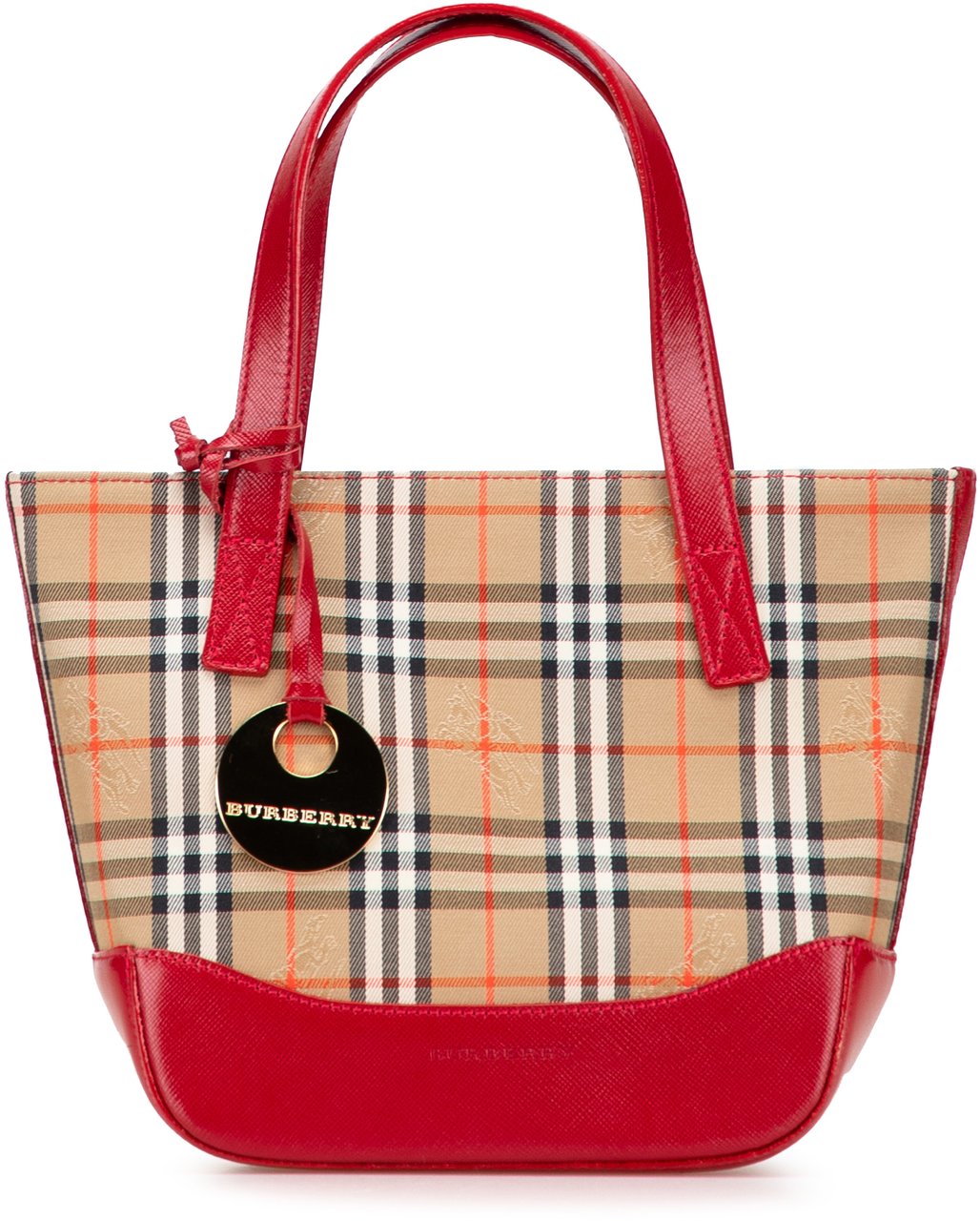 Burberry Haymarket Check Canvas Handbag Bruin
