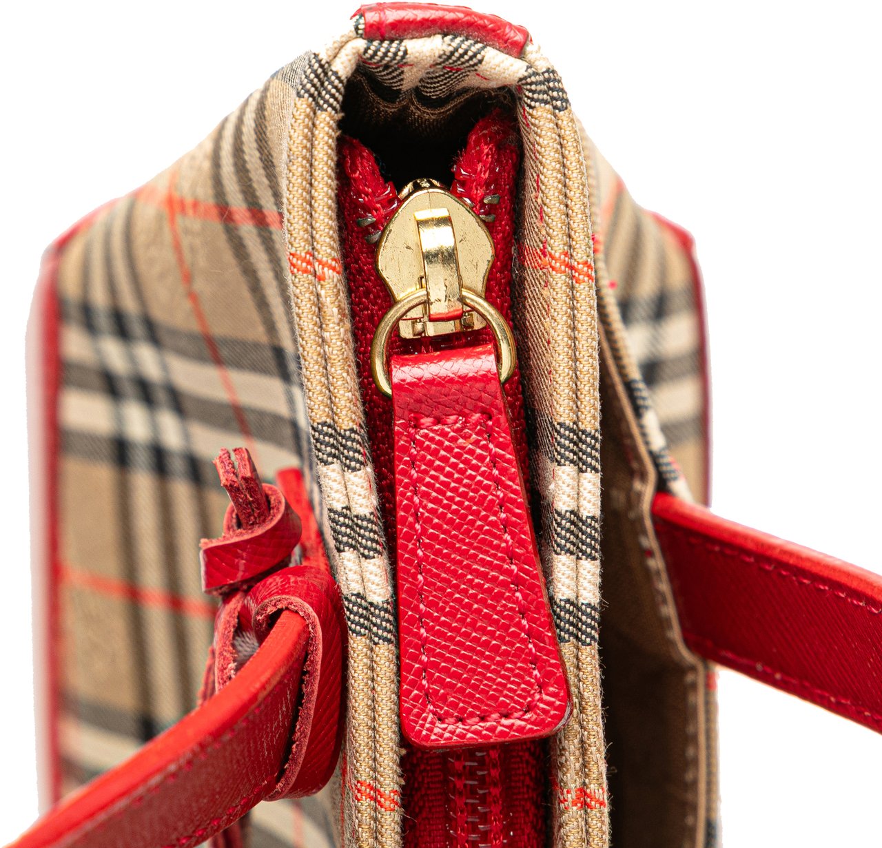 Burberry Haymarket Check Canvas Handbag Bruin
