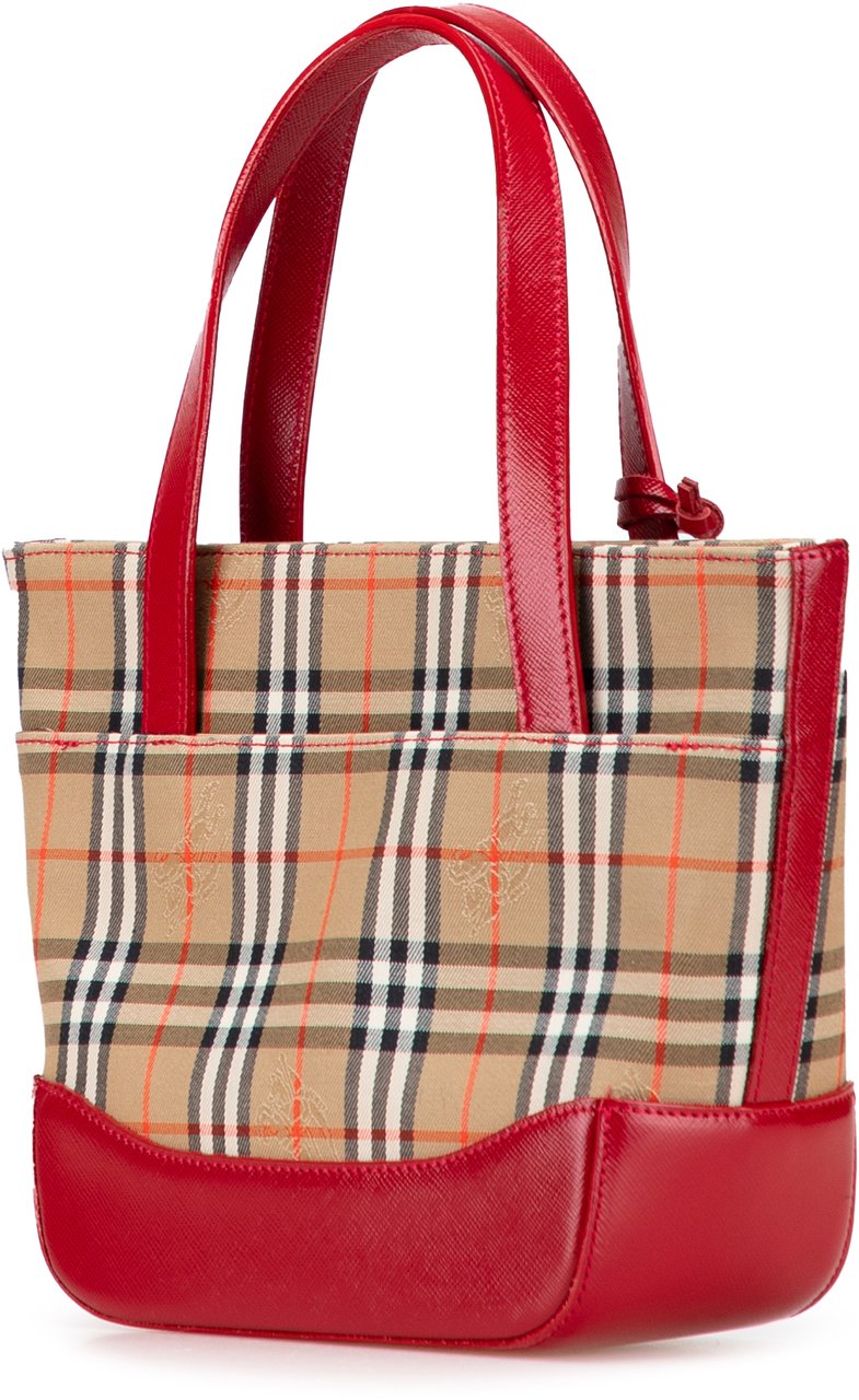 Burberry Haymarket Check Canvas Handbag Bruin