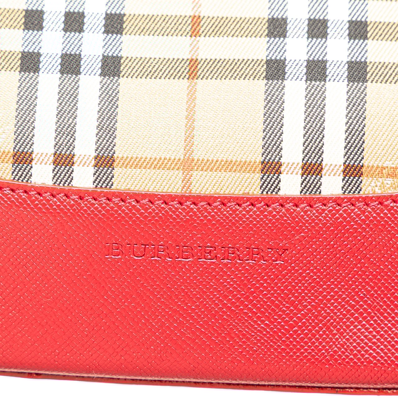 Burberry Haymarket Check Canvas Handbag Bruin