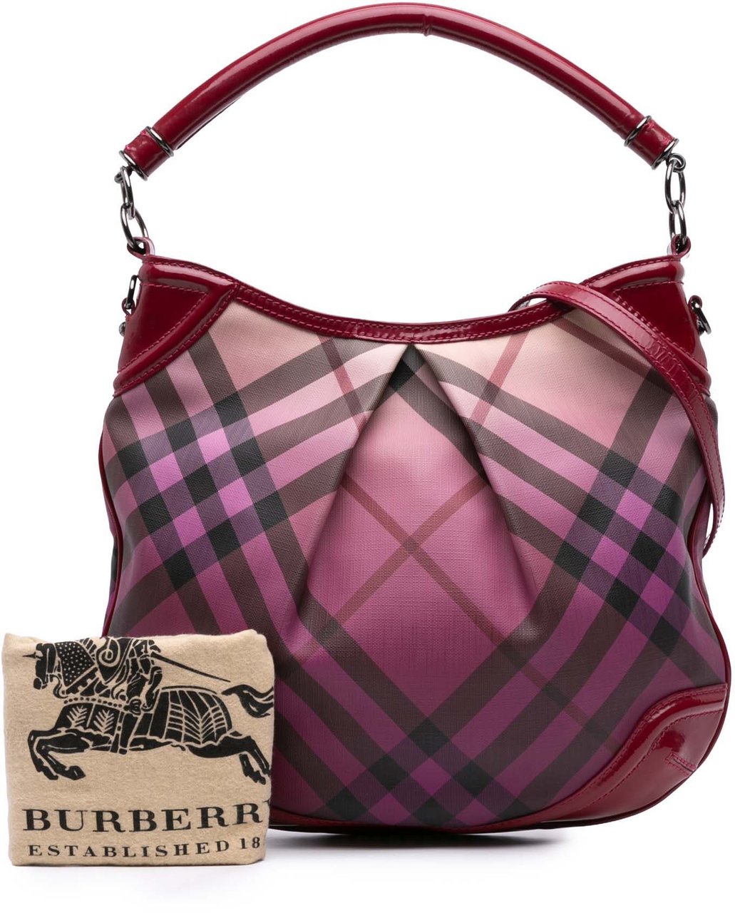 Burberry Medium Nova Pop Degrade Coated Canvas Craigwell Hobo Roze