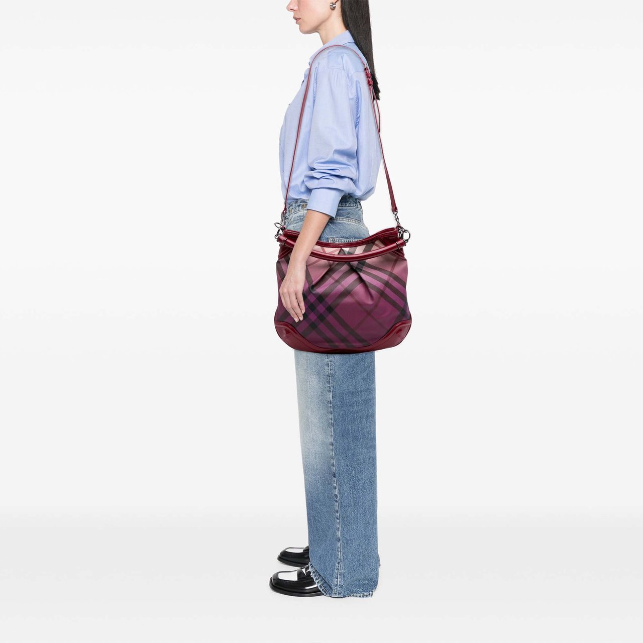 Burberry Medium Nova Pop Degrade Coated Canvas Craigwell Hobo Roze