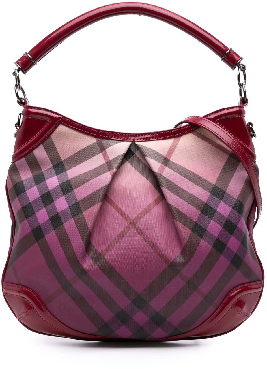 Burberry Medium Nova Pop Degrade Coated Canvas Craigwell Hobo Roze