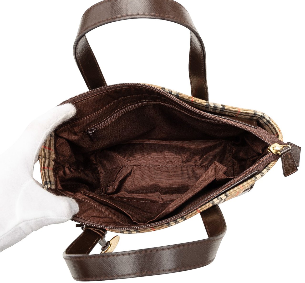 Burberry Haymarket Check Canvas Tote Bruin