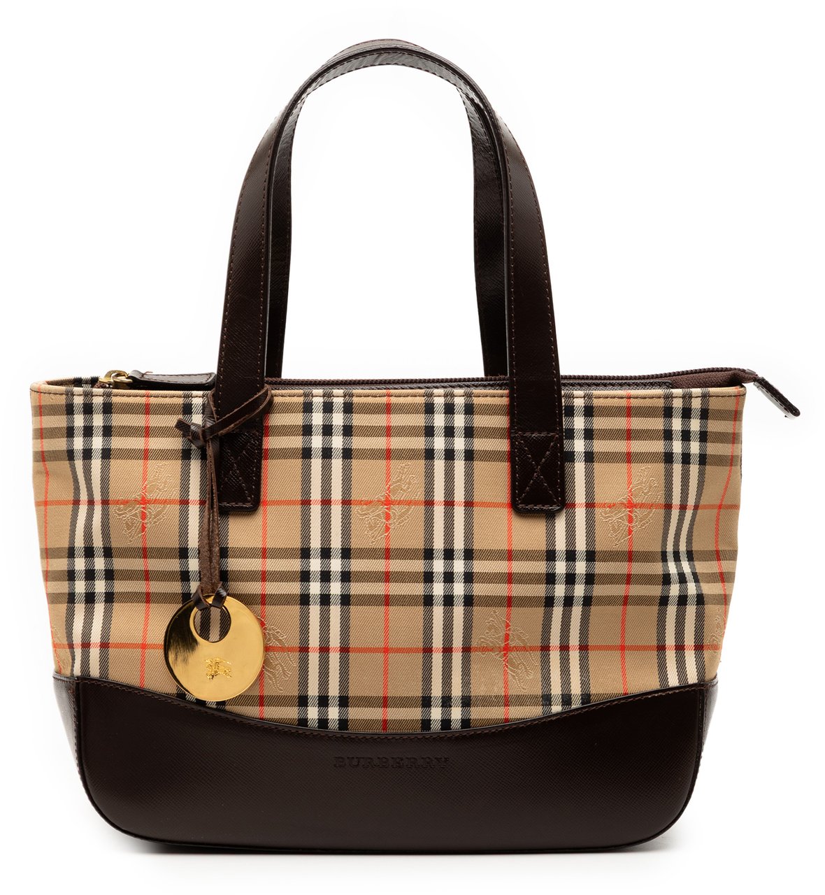 Burberry Haymarket Check Canvas Tote Bruin