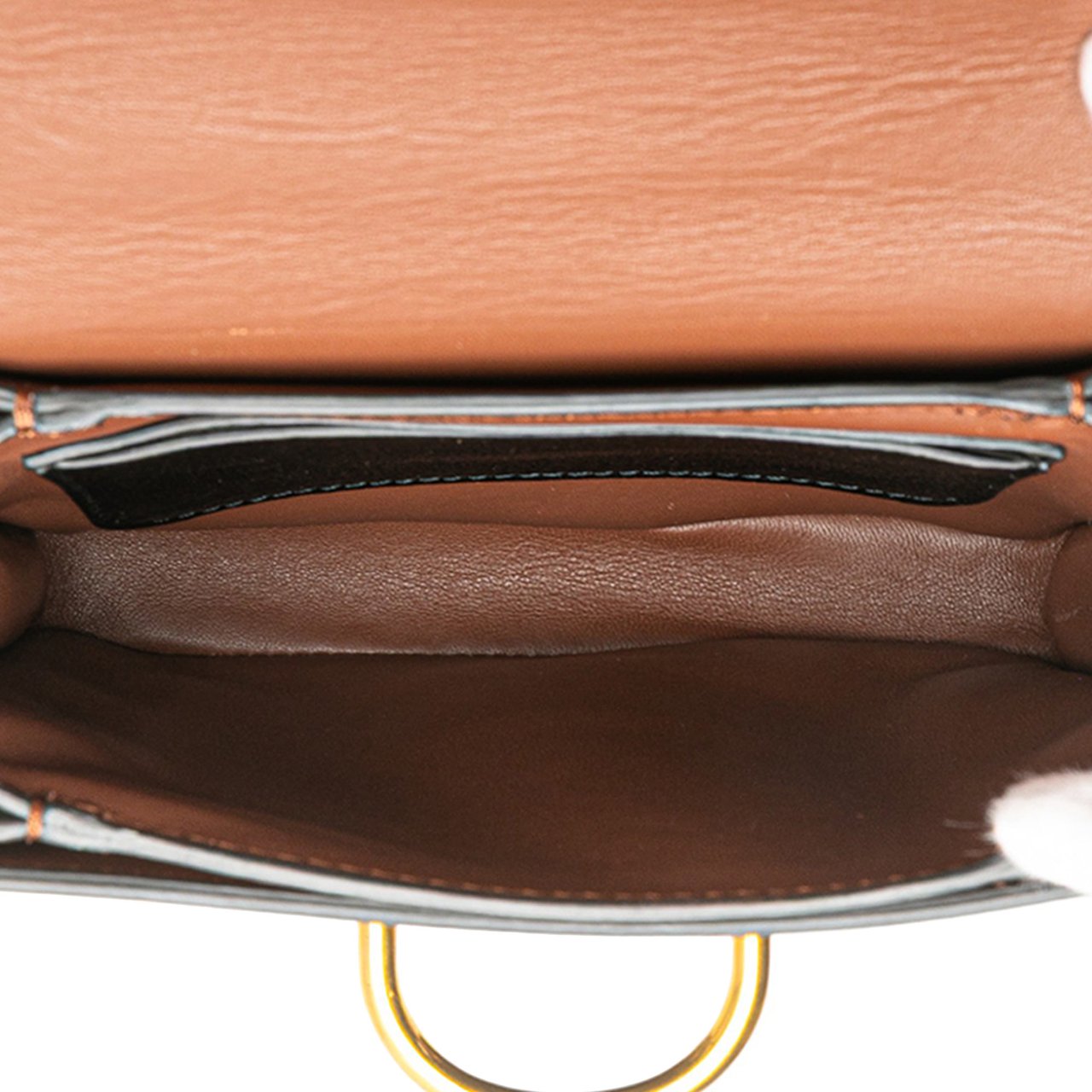 Burberry Small Goatskin Trimmed House Check Canvas D Ring Crossbody Bruin