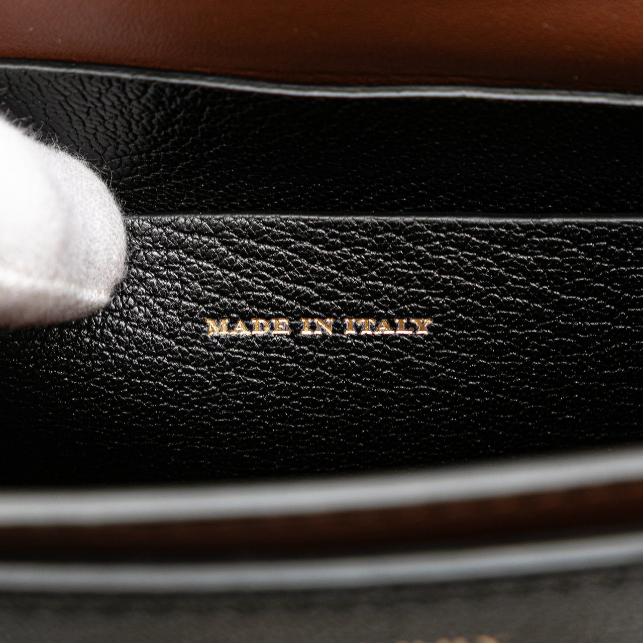 Burberry Small Goatskin Trimmed House Check Canvas D Ring Crossbody Bruin