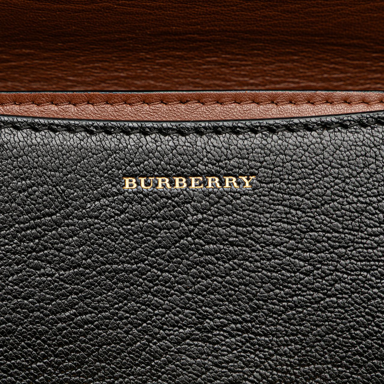 Burberry Small Goatskin Trimmed House Check Canvas D Ring Crossbody Bruin