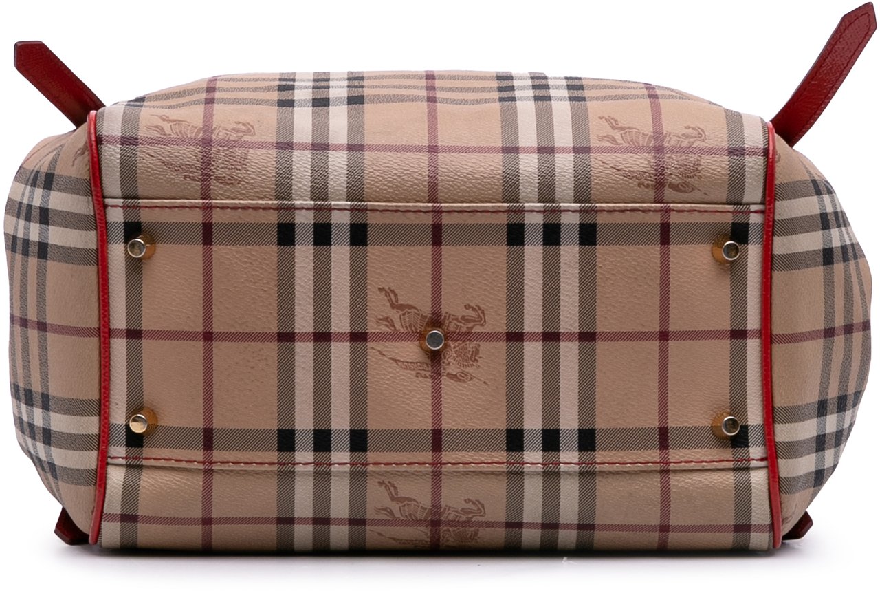 Burberry Small Haymarket Check Coated Canvas Canterbury Tote Bruin