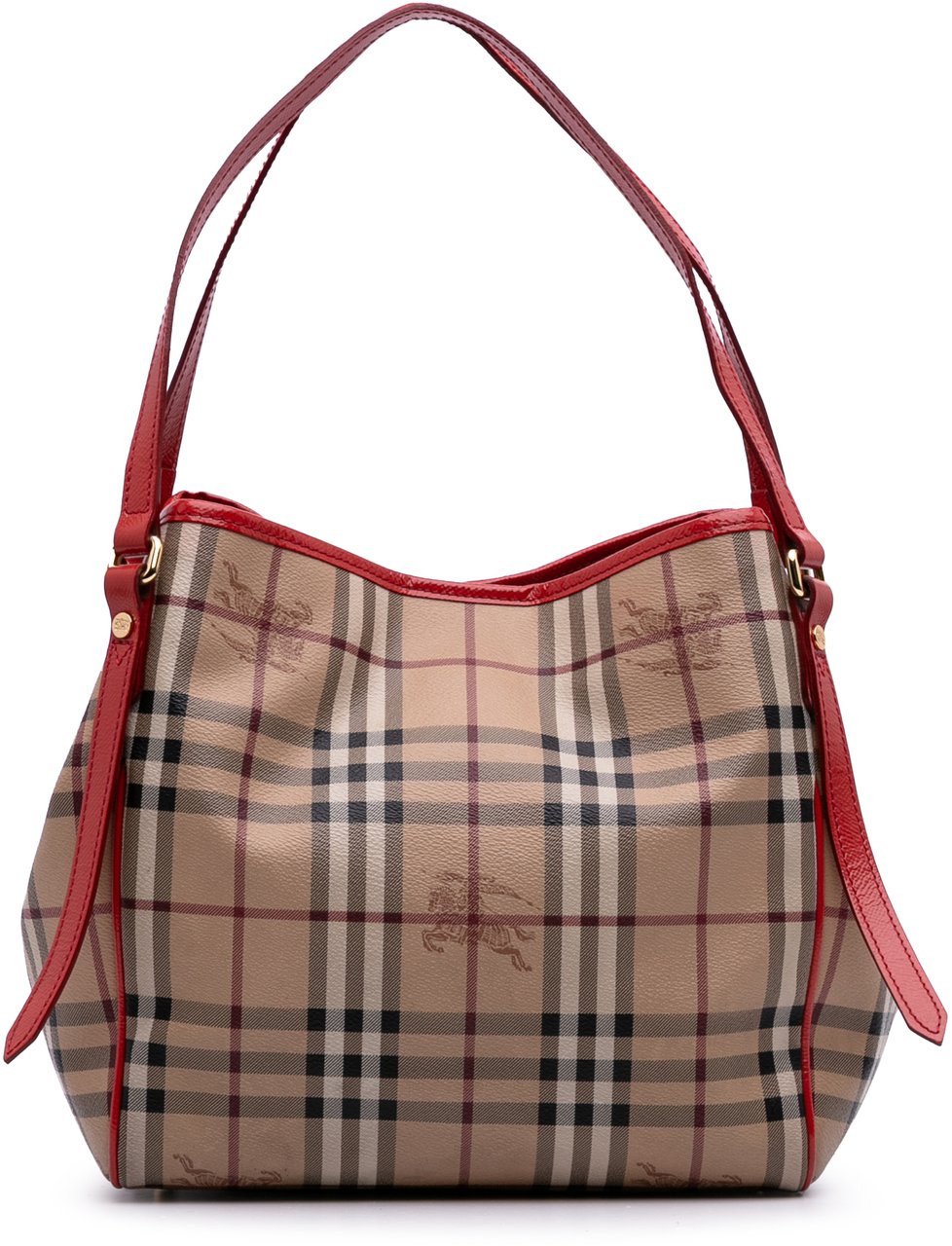 Burberry Small Haymarket Check Coated Canvas Canterbury Tote Bruin
