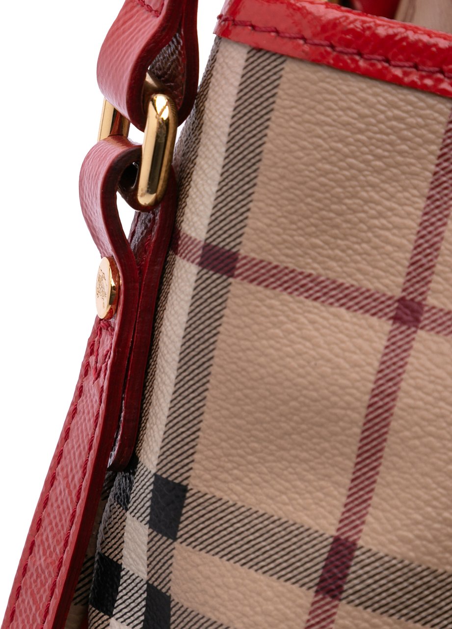 Burberry Small Haymarket Check Coated Canvas Canterbury Tote Bruin