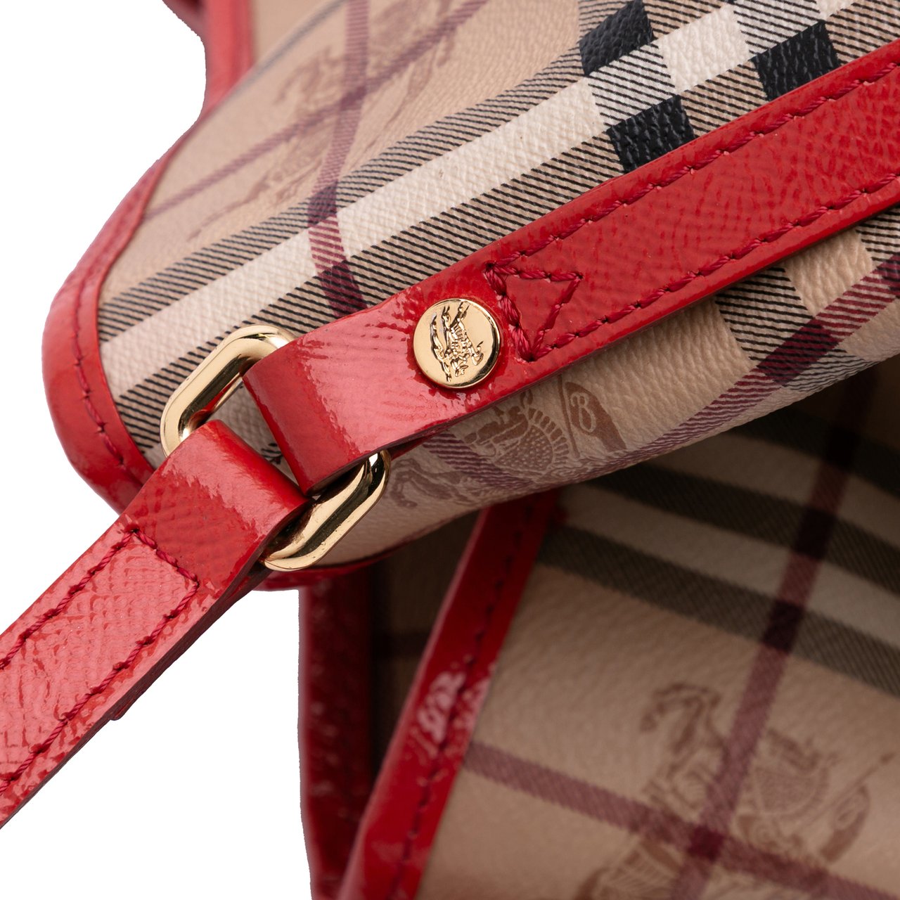 Burberry Small Haymarket Check Coated Canvas Canterbury Tote Bruin
