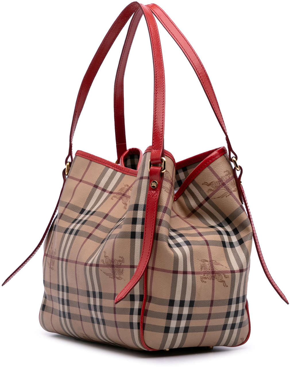 Burberry Small Haymarket Check Coated Canvas Canterbury Tote Bruin