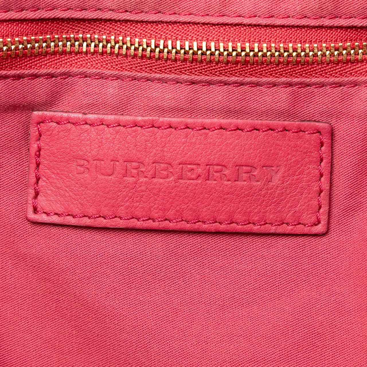 Burberry Small Leather Trimmed Haymarket Check Coated Canvas Canterbury Tote Bruin