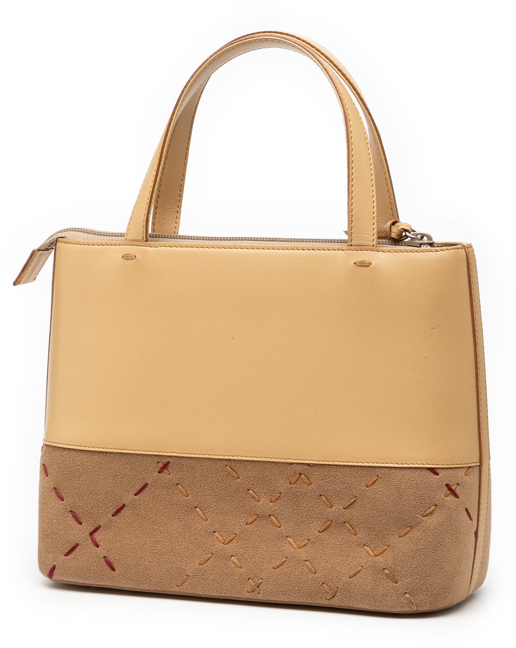 Burberry Leather and Suede Stitch Tote Bruin