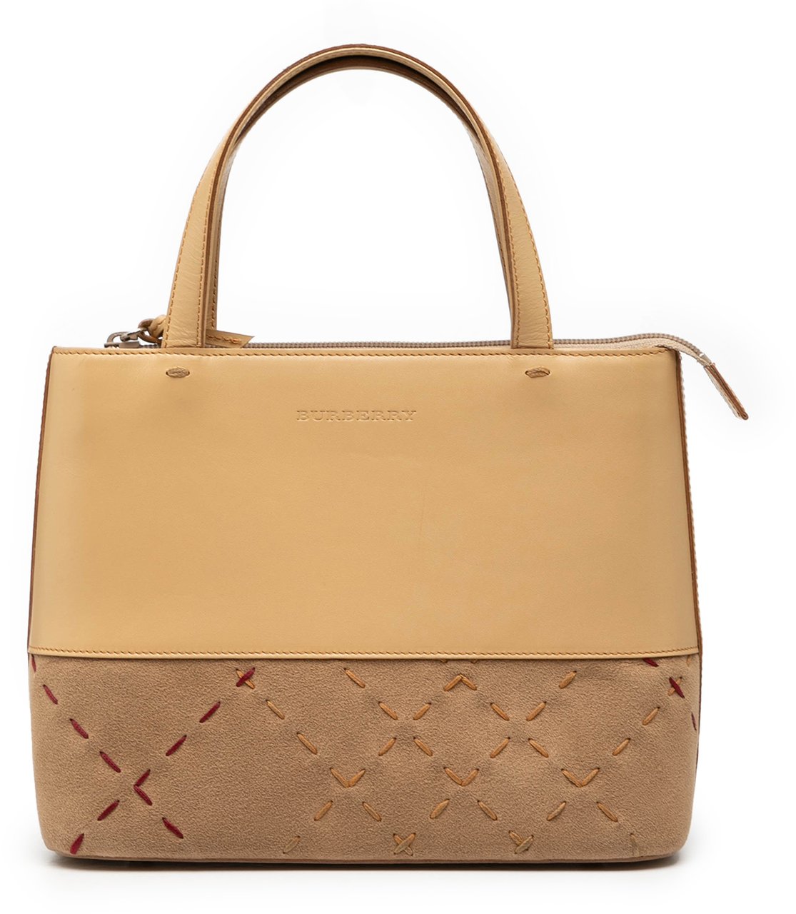Burberry Leather and Suede Stitch Tote Bruin