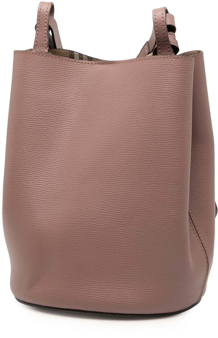 Burberry Leather Lorne Bucket Bag Roze