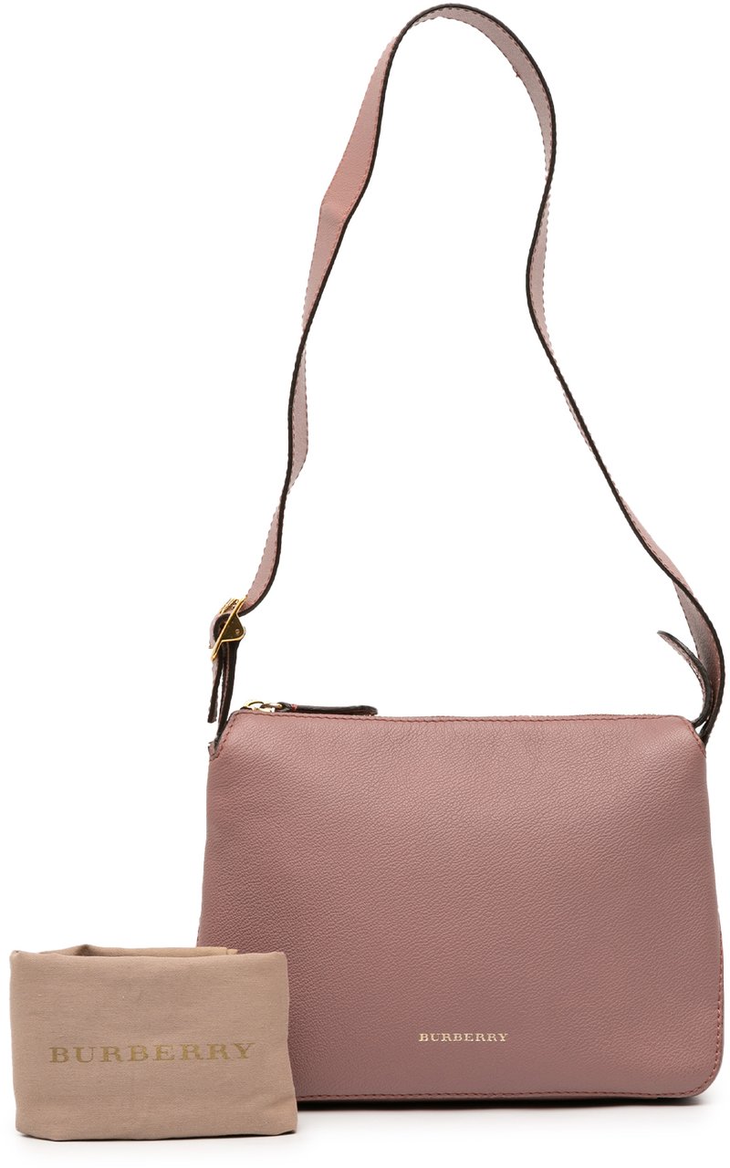 Burberry Small Grained Calfskin Helmsley Crossbody Roze