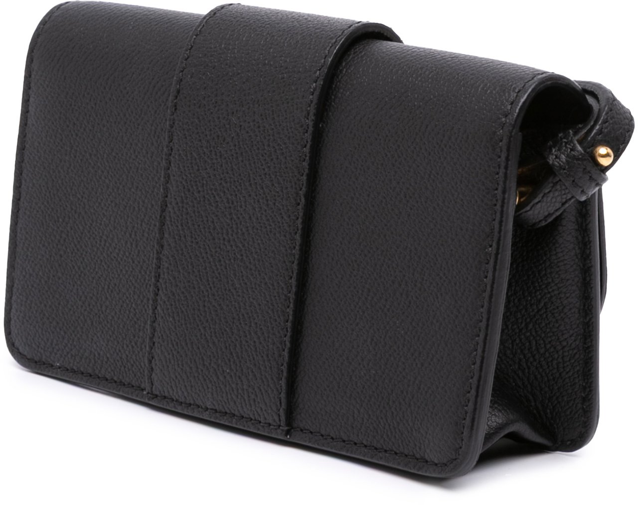 Burberry Mini Soft Grain Calfskin Buckle Crossbody Zwart