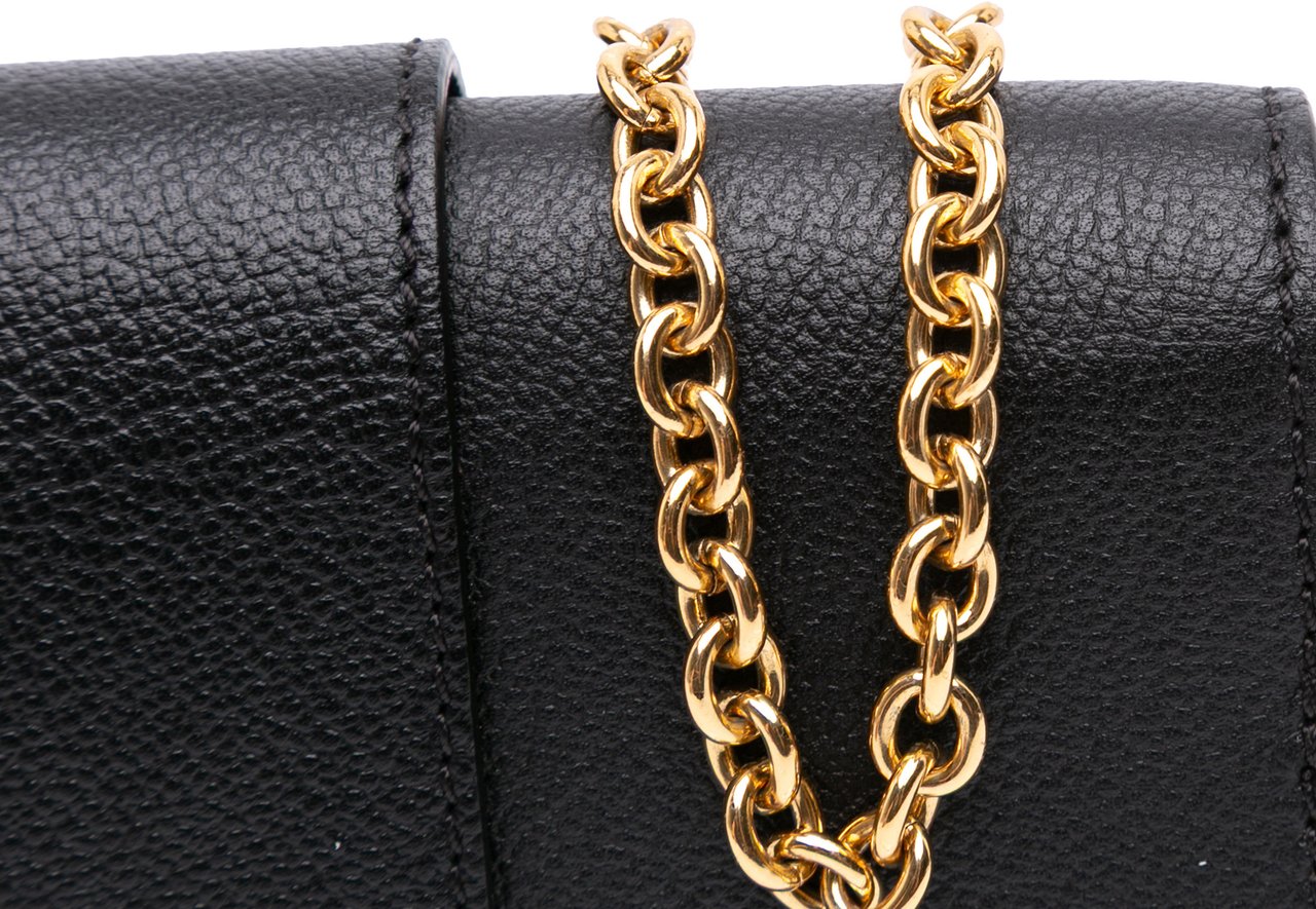 Burberry Mini Soft Grain Calfskin Buckle Crossbody Zwart