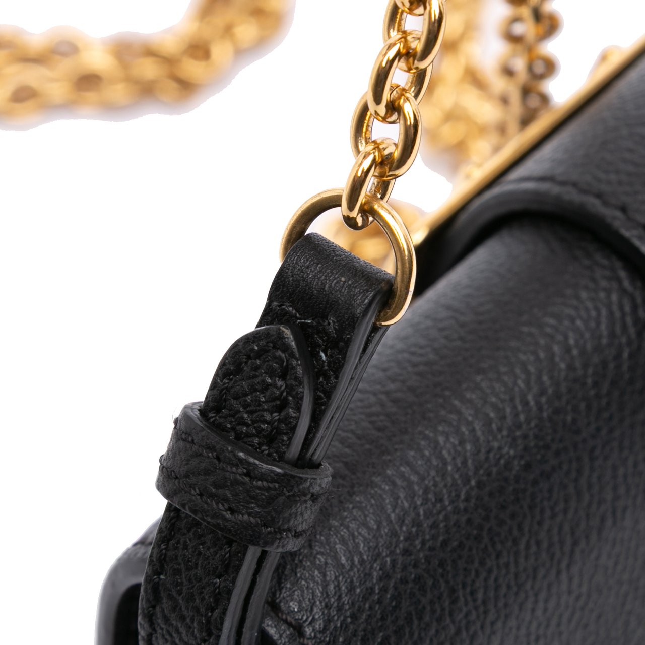 Burberry Mini Soft Grain Calfskin Buckle Crossbody Zwart