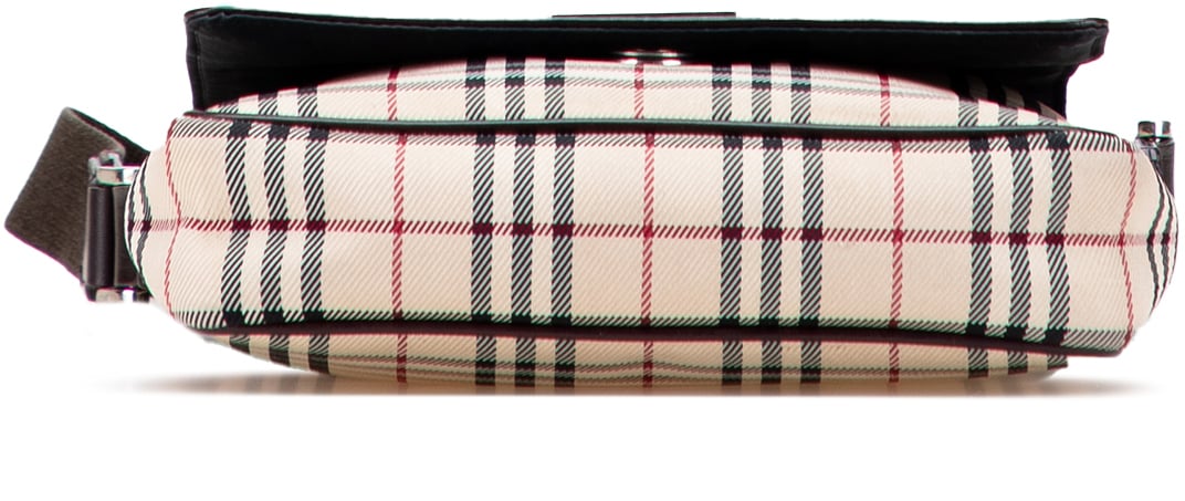 Burberry House Check Canvas Flap Crossbody Bruin