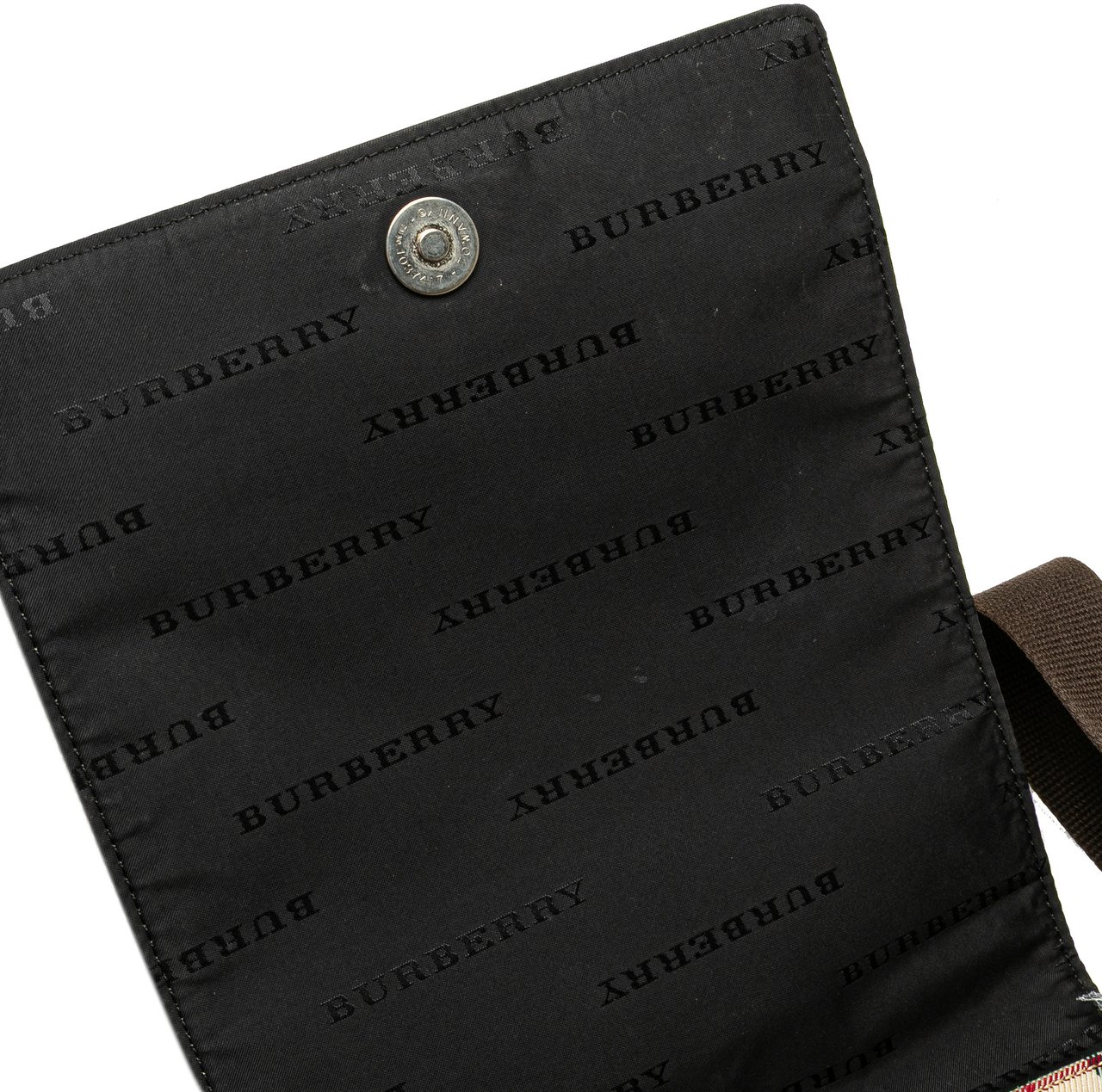Burberry House Check Canvas Flap Crossbody Bruin