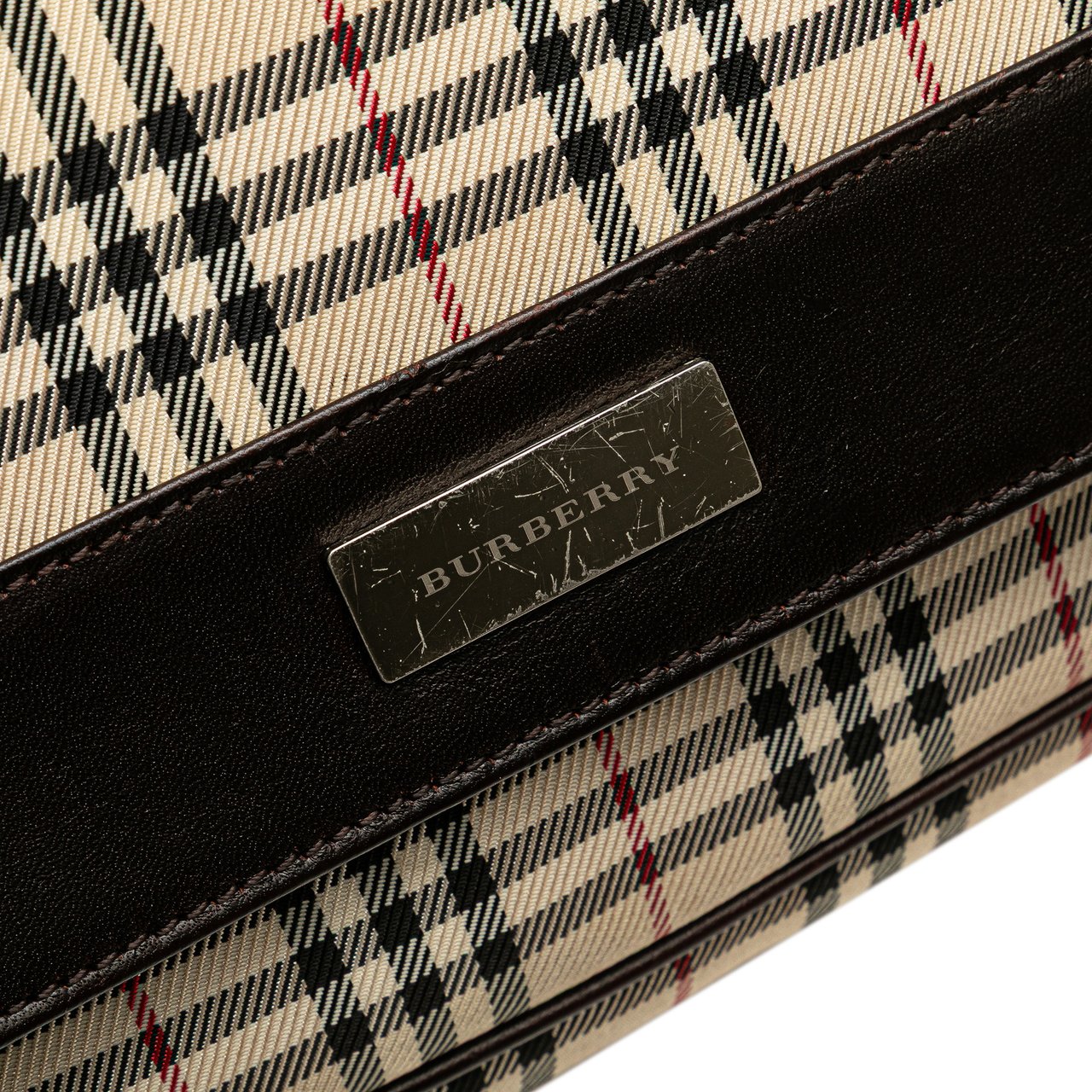 Burberry House Check Canvas Flap Crossbody Bruin