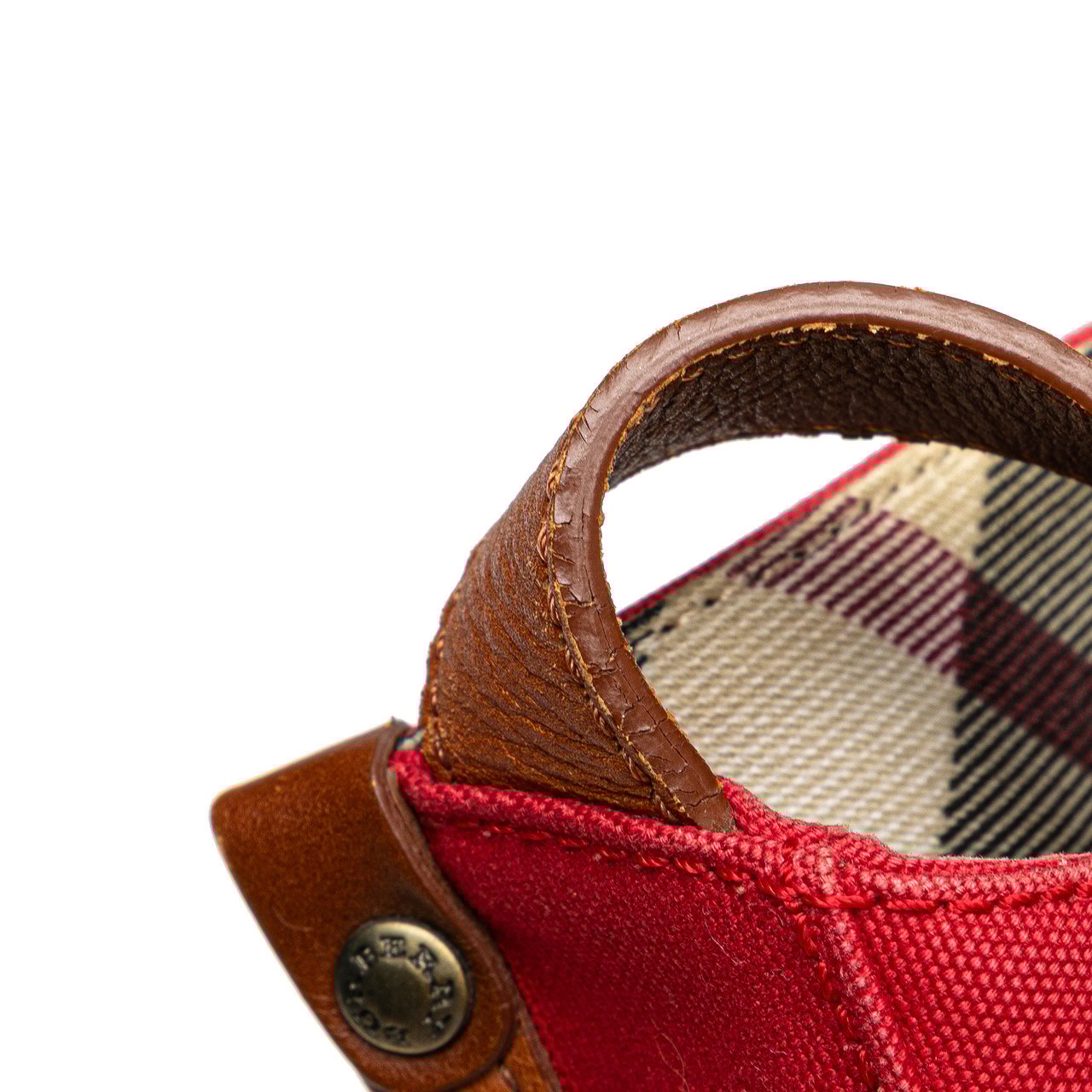 Burberry Supernova Check Trimmed Canvas Crossbody Rood