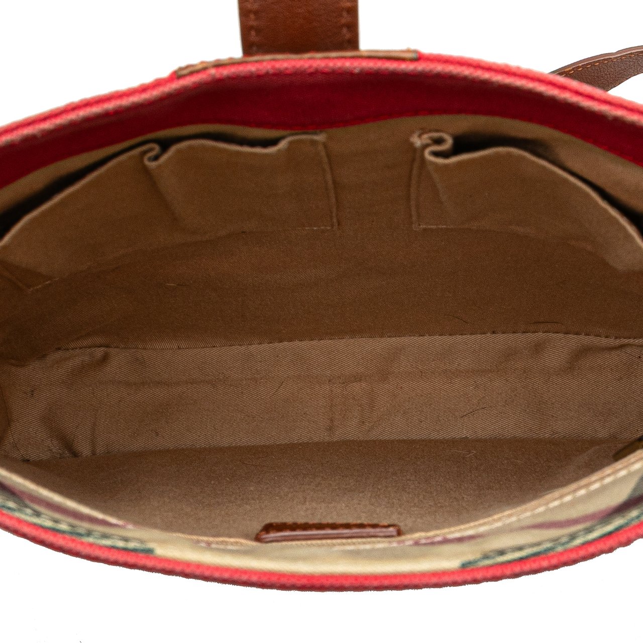 Burberry Supernova Check Trimmed Canvas Crossbody Rood