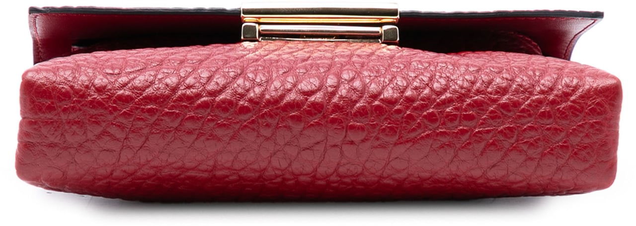Burberry Embossed Grained Leather Langley Crossbody Rood