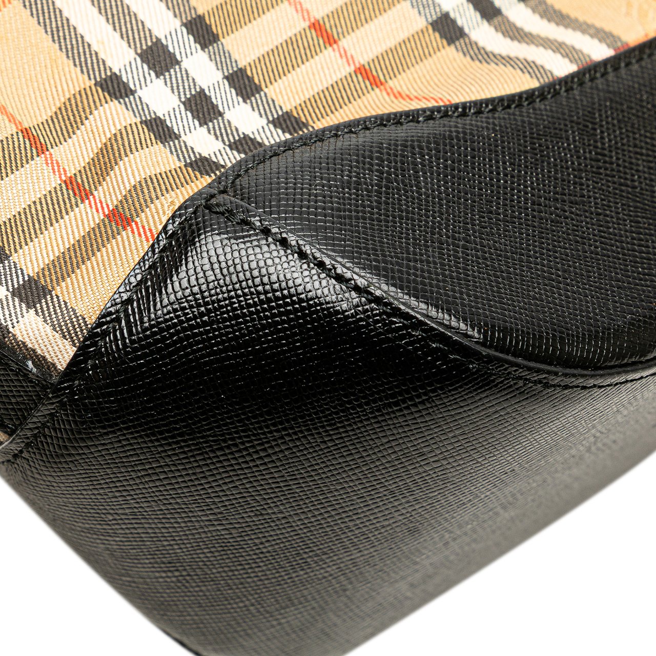 Burberry Haymarket Check Canvas Handbag Bruin