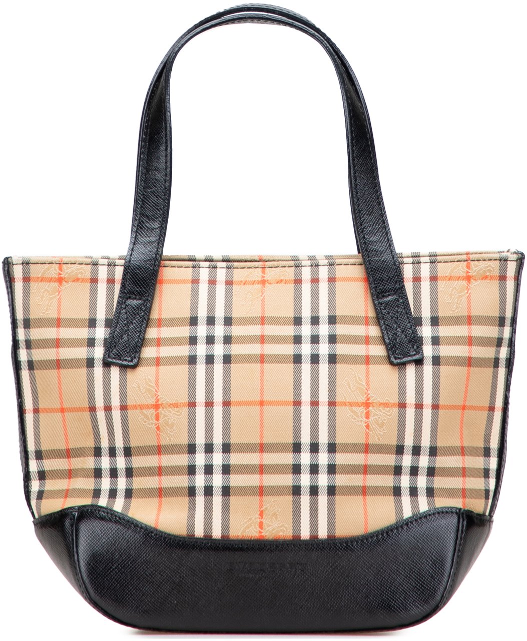Burberry Haymarket Check Canvas Handbag Bruin