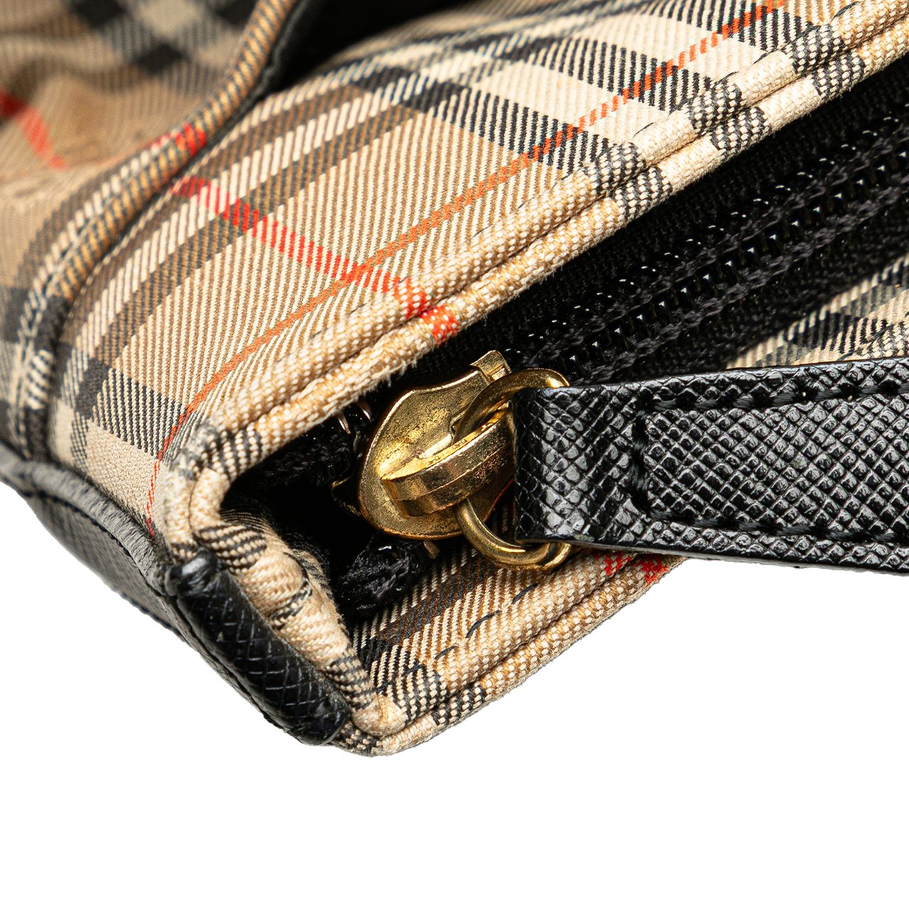 Burberry Haymarket Check Canvas Handbag Bruin