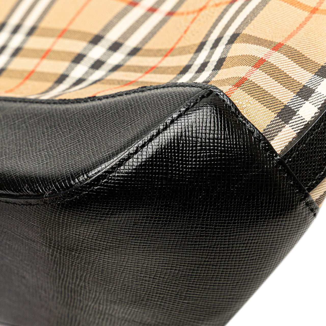 Burberry Haymarket Check Canvas Handbag Bruin