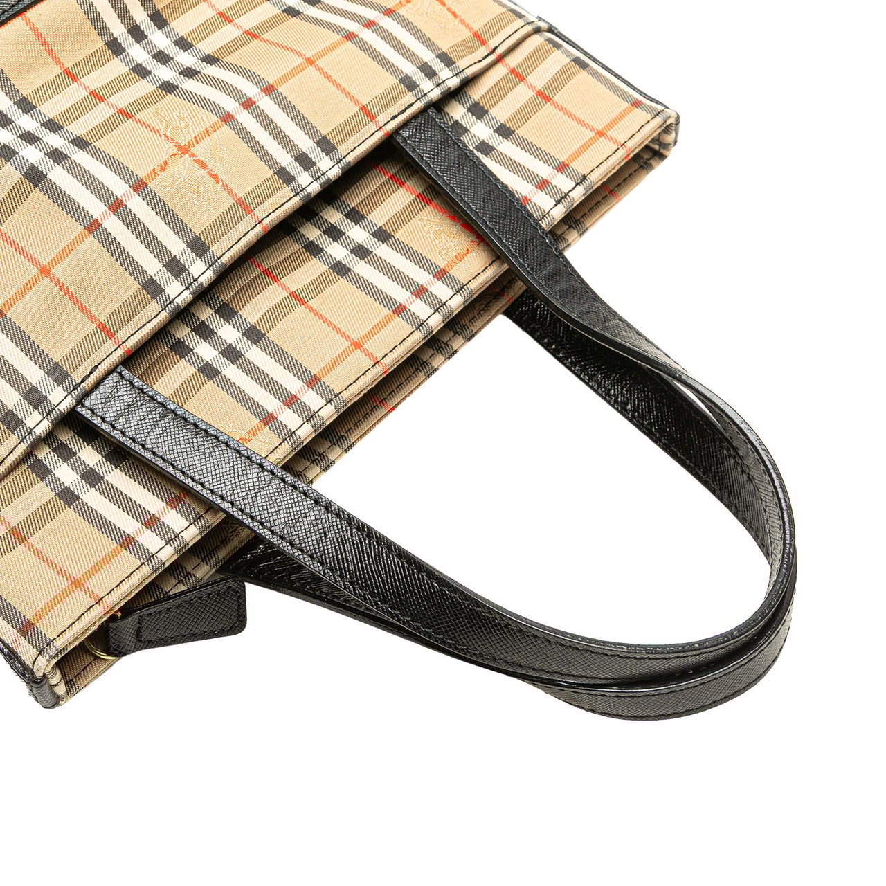 Burberry Haymarket Check Canvas Handbag Bruin