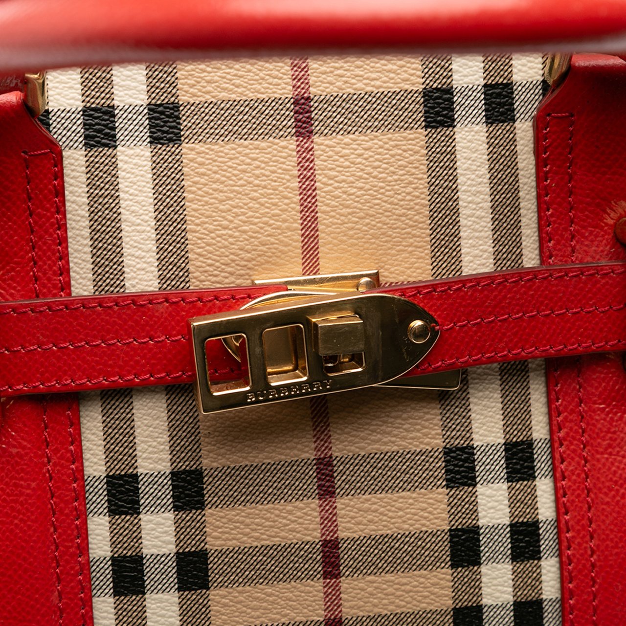 Burberry Haymarket Check Coated Canvas Minford Portrait Satchel Bruin