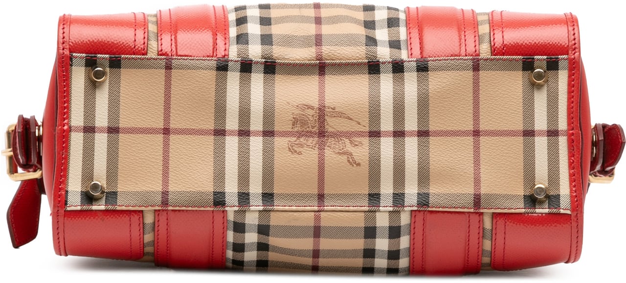 Burberry Haymarket Check Coated Canvas Minford Portrait Satchel Bruin
