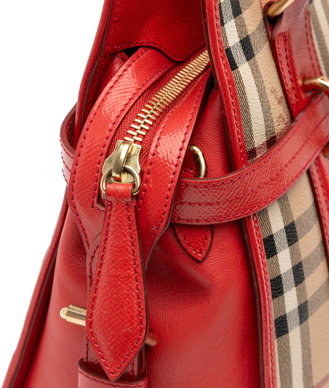 Burberry Haymarket Check Coated Canvas Minford Portrait Satchel Bruin