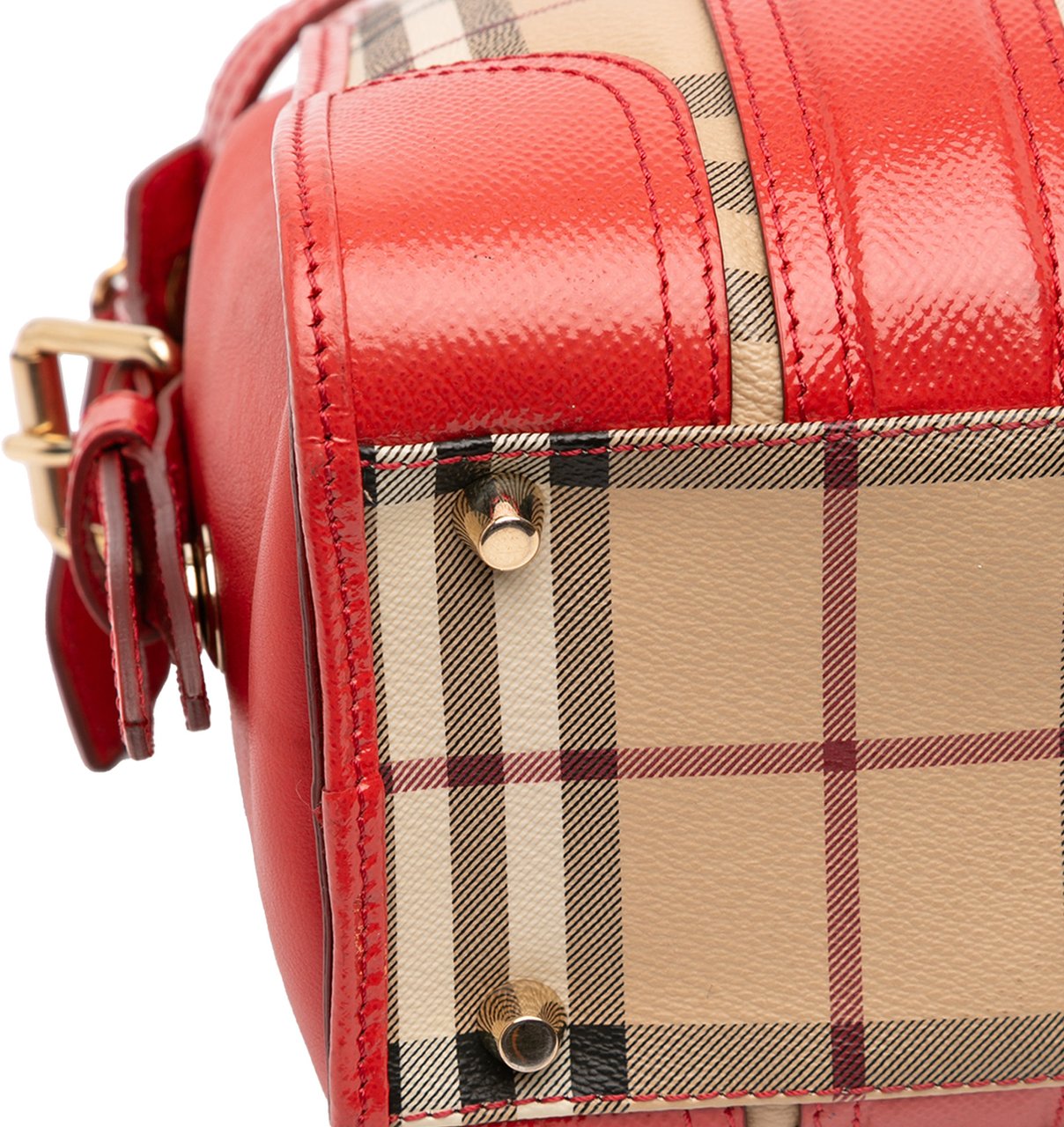 Burberry Haymarket Check Coated Canvas Minford Portrait Satchel Bruin