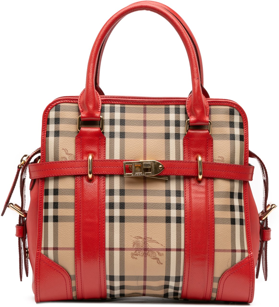 Burberry Haymarket Check Coated Canvas Minford Portrait Satchel Bruin