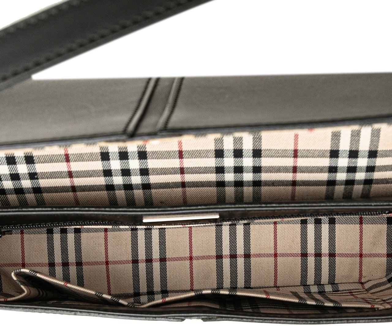 Burberry Leather Flap Shoulder Bag Zwart