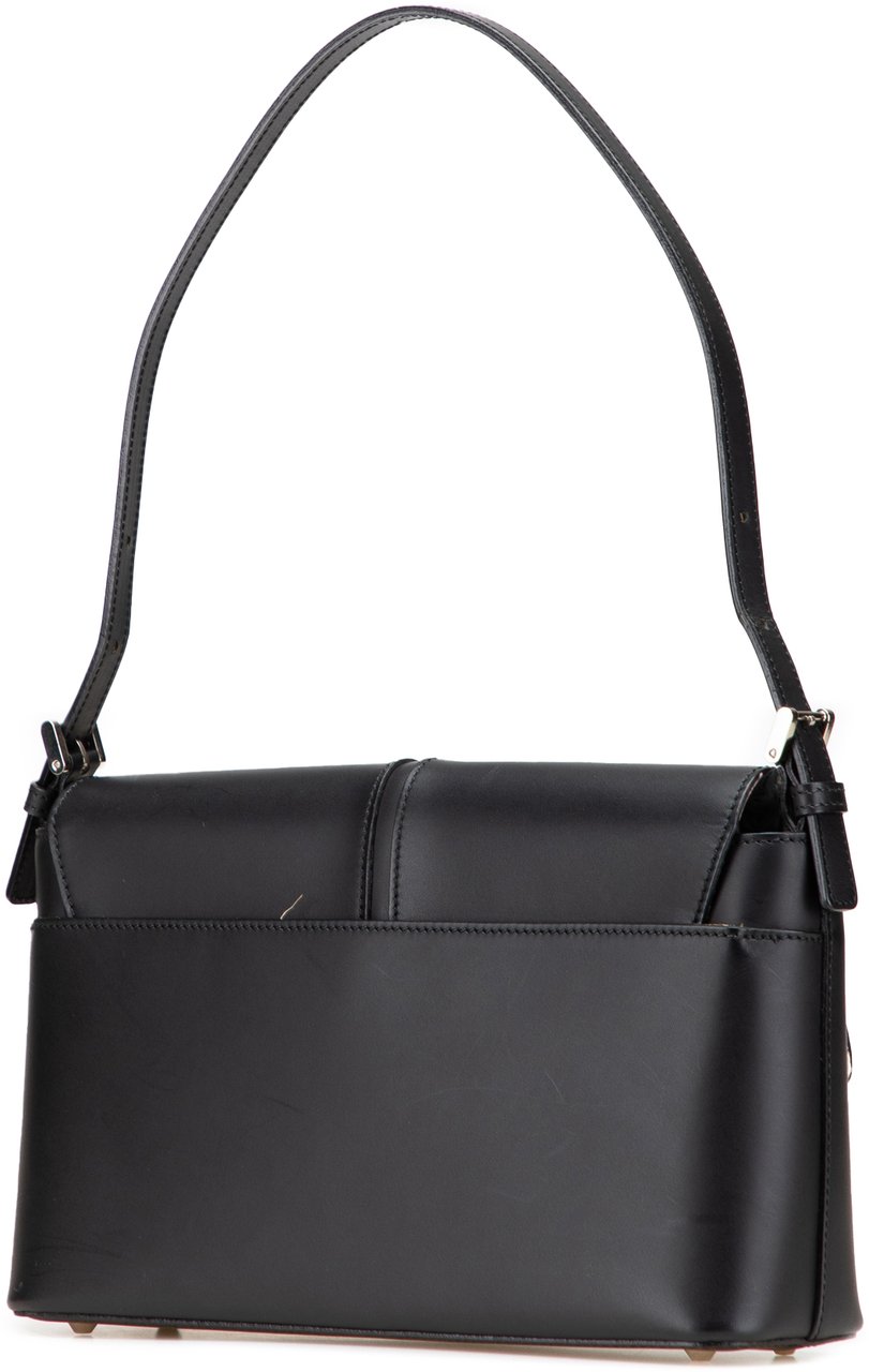 Burberry Leather Flap Shoulder Bag Zwart