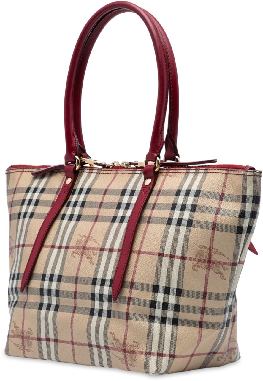 Burberry Small Haymarket Check Coated Canvas Salisbury Tote Bruin