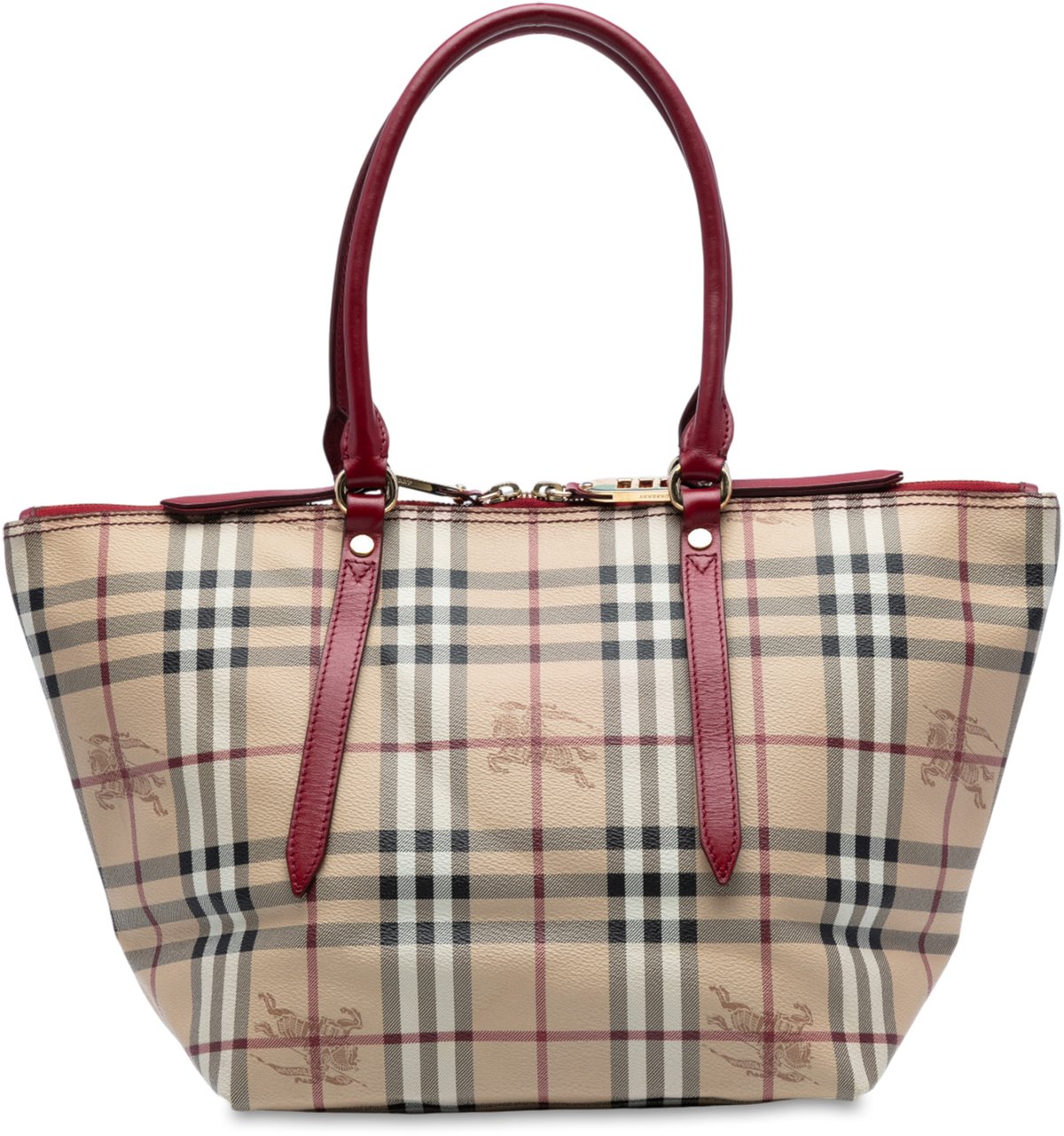Burberry Small Haymarket Check Coated Canvas Salisbury Tote Bruin